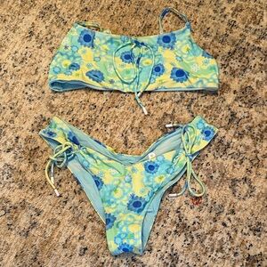 Blackbough Blue and Yellow Floral Bikini Set